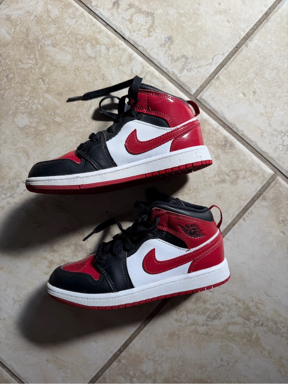 Jordan High-Top Sneakers in Red, Black and White